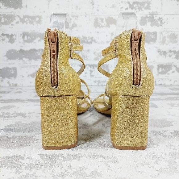 NEW Zigi Soho Emila Gold Strappy Block Heeled Summer Sandals C218 - Picture 6 of 14